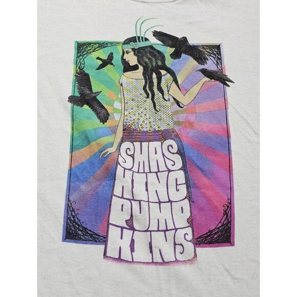 Smashing Pumpkins 2008 Tour T Shirt Size Small Retro Psychedelic Crow - Picture 2 of 11